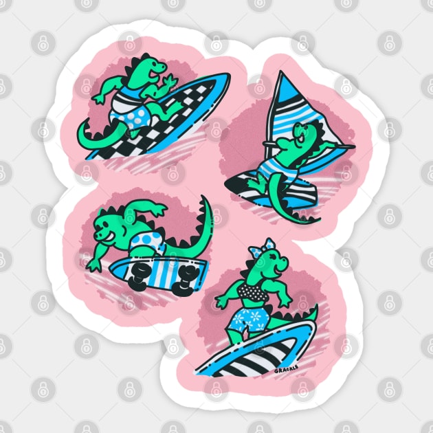 Epic Iguanas (Super Cool Version) Sticker by Jan Grackle